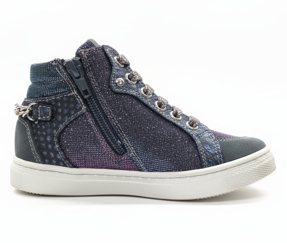Scarpe da bambina  Nero Giardini, Vera Pelle, A528211F, Glitter Cangiante, 26 EU
