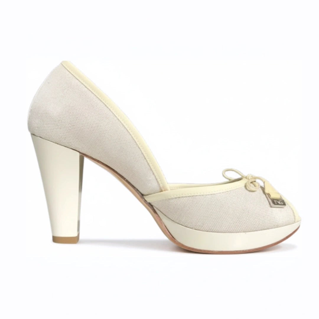 Décolleté spuntate Nero Giardini, P000618E, Tessuto glitter Beige e Argento, Vera Pelle, 36 IT
