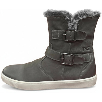 Stivali Chukka Bambina, NeroGiardini, Vera Pelle, con Bordo in Pelliccia e Zip, Comfort e Calore per Inverno, Grigio Antracite