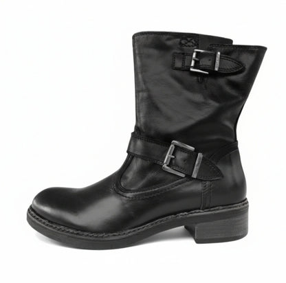 Bikers NeroGiardini A513963D Vera Pelle, Nero, con doppia fibbia, Numero 39 EU