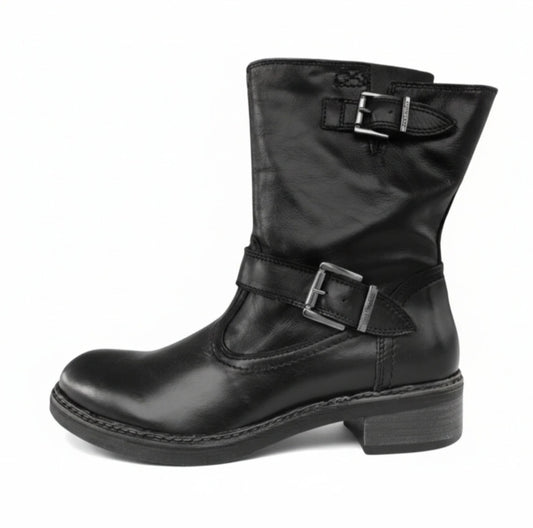Bikers NeroGiardini A513963D Vera Pelle, Nero, con doppia fibbia, Numero 39 EU
