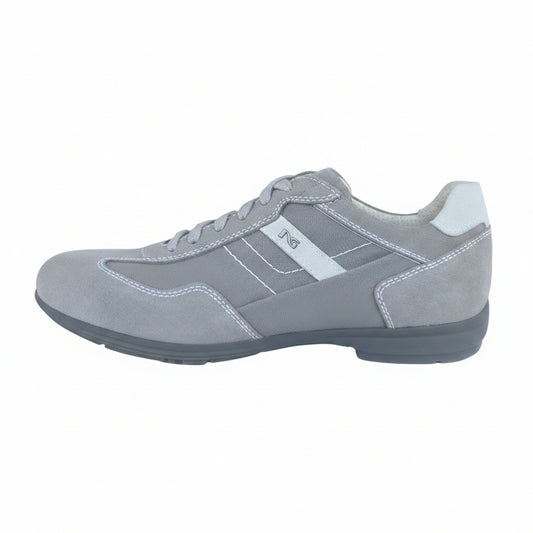 Sneakers Uomo Nero Giardini P704780U Grigio, Vera Pelle Scamosciata, Tela, 41