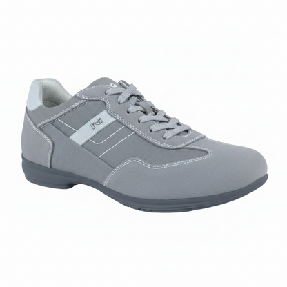 Sneakers Uomo Nero Giardini P704780U Grigio, Vera Pelle Scamosciata, Tela, 41