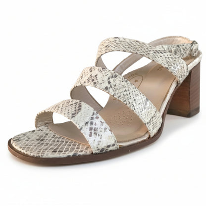 Sandali Donna Merianna Confort 2814, Vera Pelle, Avorio Stampato Rettile, 36 IT
