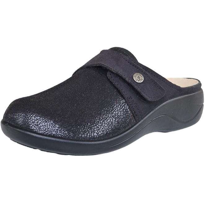 Cinzia Soft NC3335M, Pantofole Donna in Vera Pelle, Nero, con Strappo e Plantare Estraibile