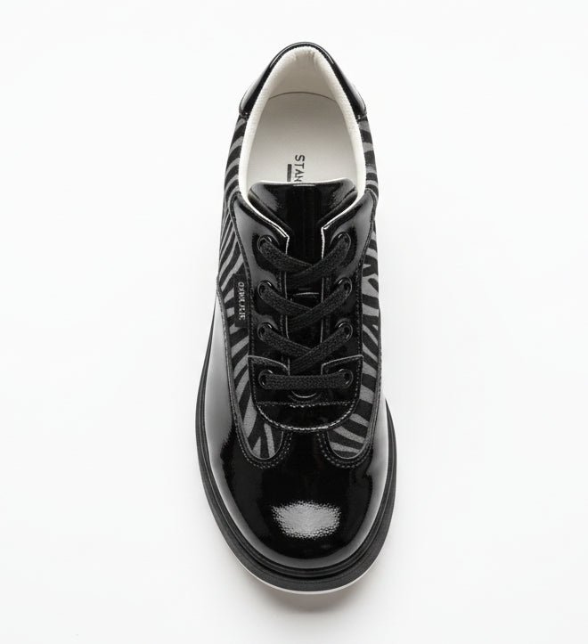 Scarpe zebrate, Primigi, 696, Vera Pelle, Nero