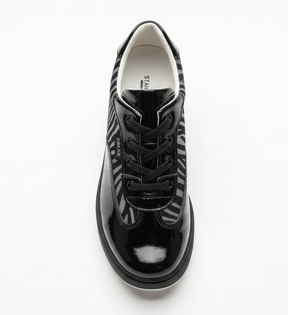 Scarpe zebrate, Primigi, 696, Vera Pelle, Nero