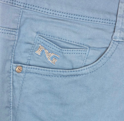 Pantaloni Estivi Donna Nero Giardini, Azzurro, P464500D