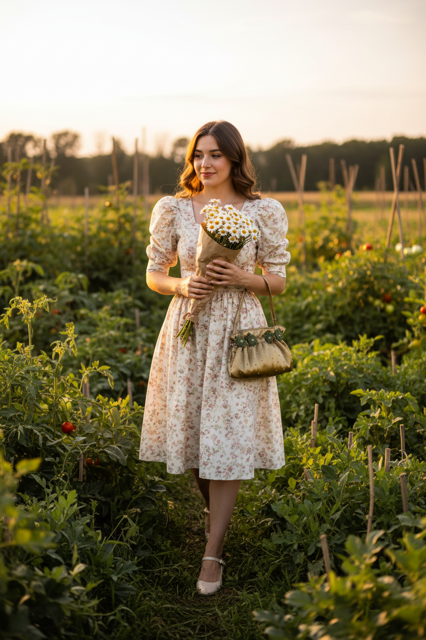 Borsetta da cerimonia Donna, Elegante, Verde Militare, Fiori di perline, Chiusura a scatto