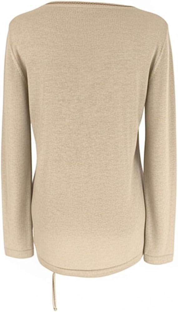 NeroGiardini Maglia Donna in Viscosa con Lurex Argento, Beige, Manica Lunga, P660230D, Taglia 46 EU