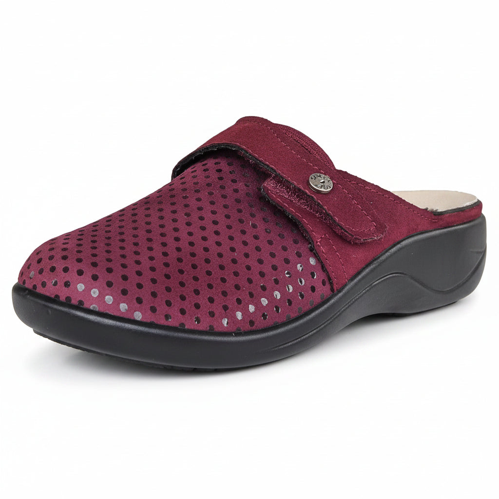 Pantofole Cinzia Soft Bordeaux Paillettes Chiusura a Strappo