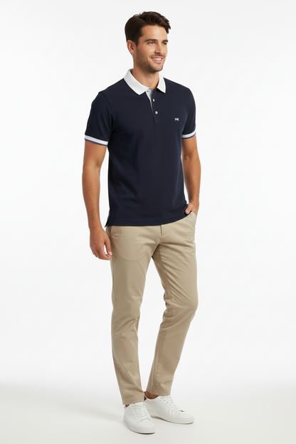 T-Shirt Polo Uomo Nero Giardini, Blu e Bianco, Cotone P471505U
