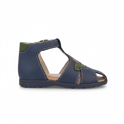 Sandali a Gabbietta Bambini Bunny Vera Pelle Blu | Taglia 23