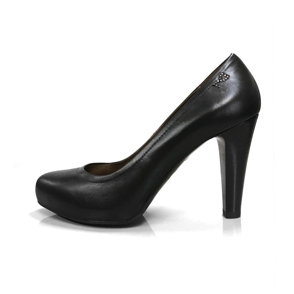 Dècolletè NeroGiardini A208140DE - Tacco Alto 9 cm con Plateau Interno, Vera Pelle, Nero