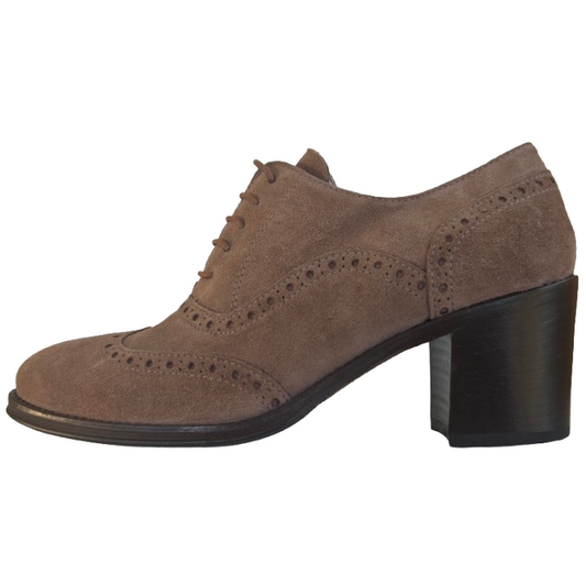 Scarpe Francesine Donna NeroGiardini A005420D - Tacco a blocco, Pelle Scamosciata, Verdegris Tortora