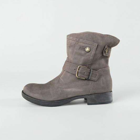 Stivaletti Biker Donna NeroGiardini A309210D in Vera Pelle, Color Verdegris, Altezza Caviglia - Numero 38