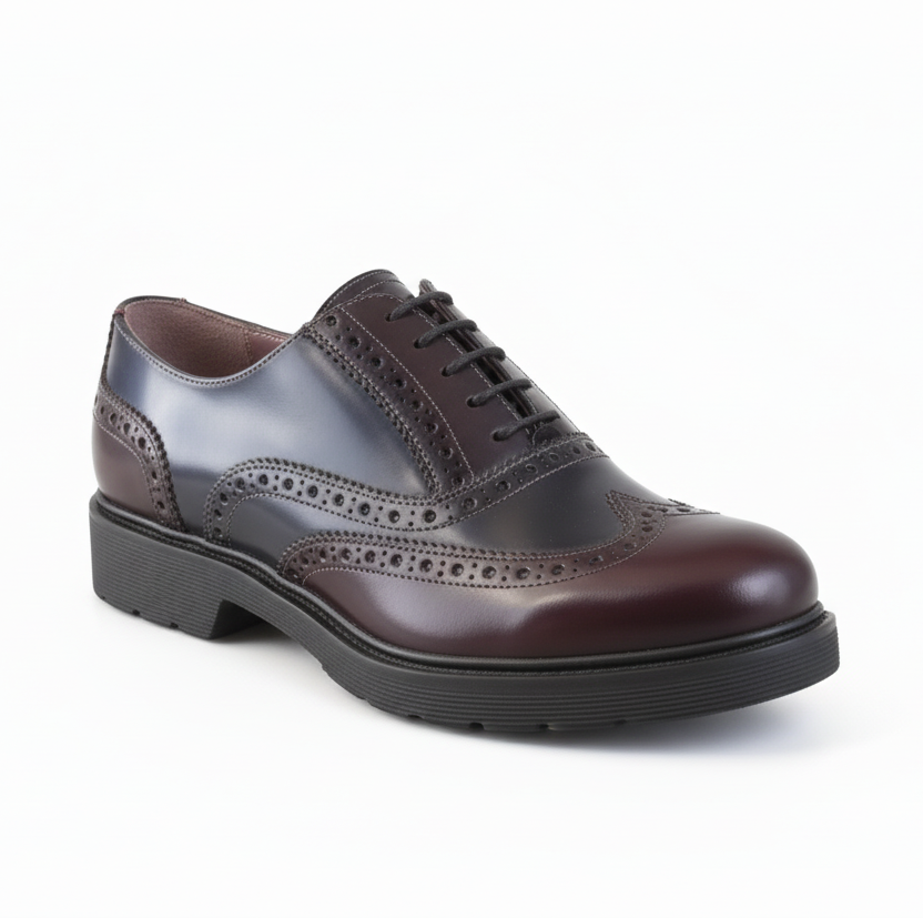 Scarpe Inglesine Oxford, Donna NeroGiardini A616170D Vera Pelle Abrasivato, Bordeaux, Antracite, Blu - Numero 37