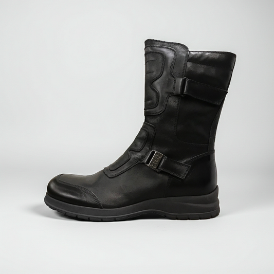 Stivali bikers Uomo NeroGiardini 07420 Vera Pelle, chiusura zip e doppio strappo - Numero 42