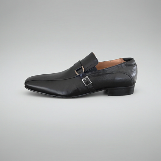 Mocassini Uomo Eleganti NeroGiardini 09240 Vera Pelle Nero con Fibbia argento