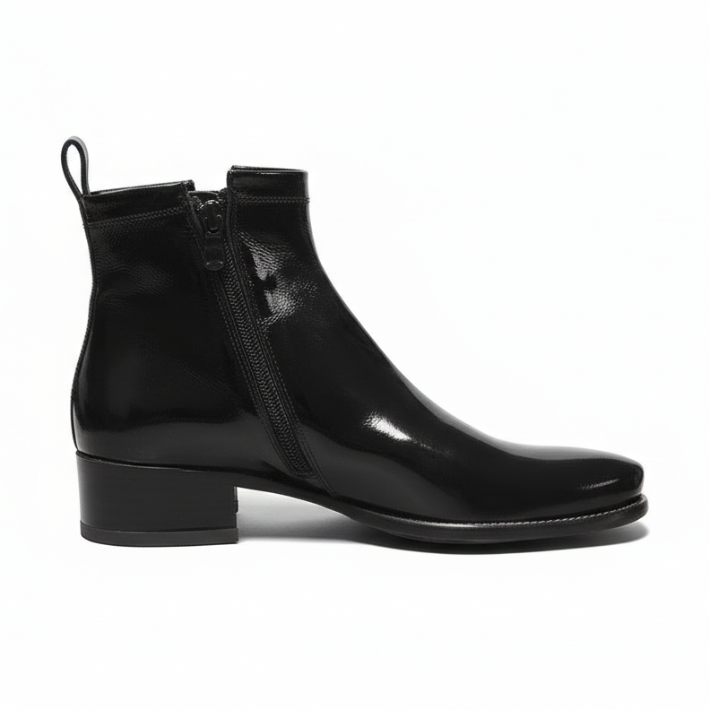 Stivaletti Chelsea Donna NeroGiardini 00565 - Vera pelle in Vernice, con elastico e zip, Nero