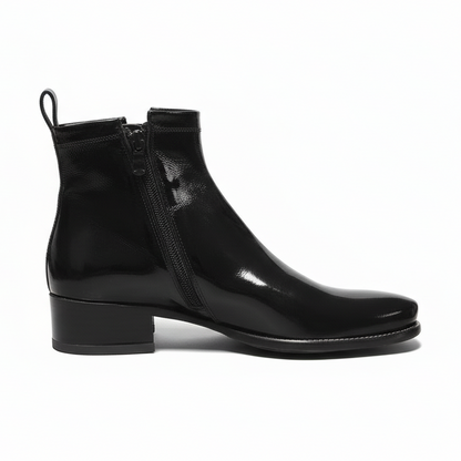 Stivaletti Chelsea Donna NeroGiardini 00565 - Vera pelle in Vernice, con elastico e zip, Nero