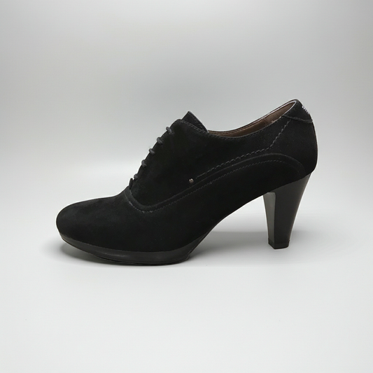 Scarpe Francesine Donna NeroGiardini A207801D Pelle Scamosciata, Nero, Tacco 7 cm con Plateau, Lacci - Numero 37 (EU)