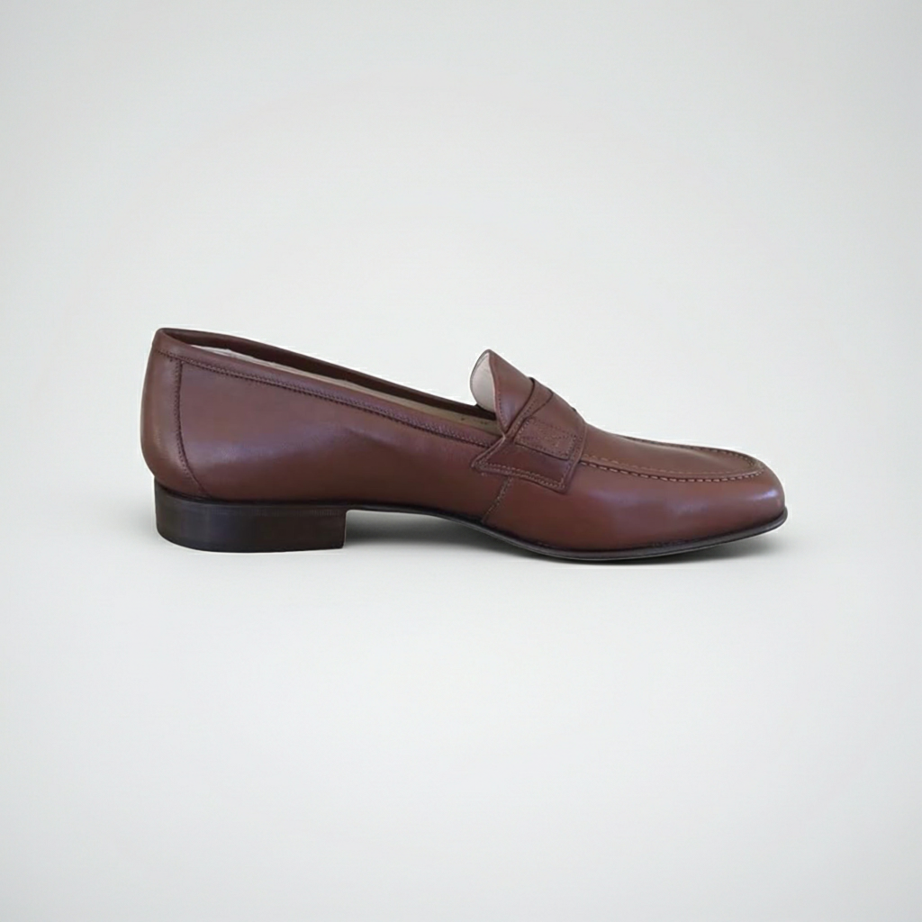 Mocassini Uomo Enzo del Lago Art. 2122 Pelle Marrone con morsetto Fondo Cuoio