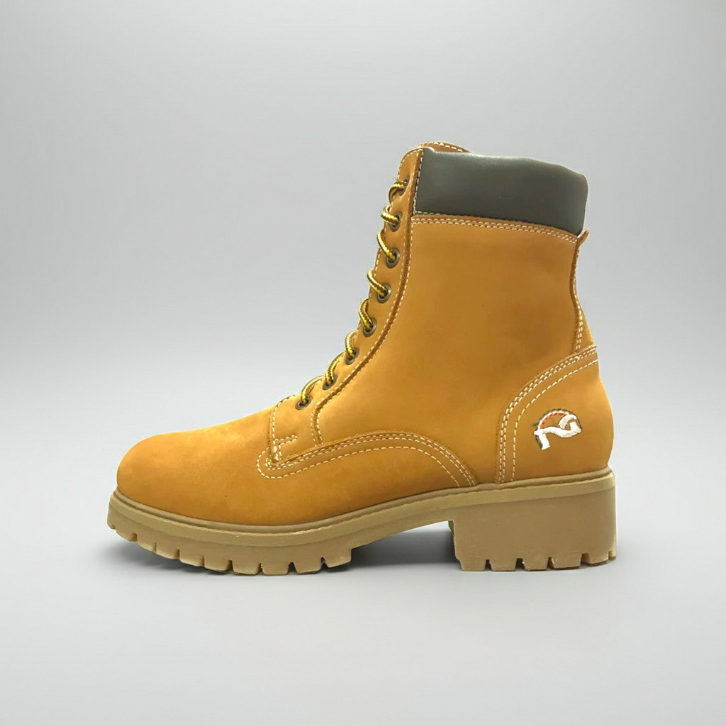Stivaletto Giallone NeroGiardini Vera Pelle con Fondo in gomma - Color Grano