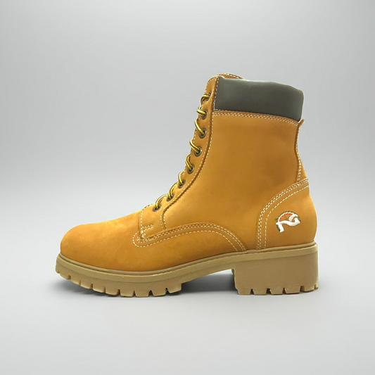 Stivaletto Giallone NeroGiardini Vera Pelle con Fondo in gomma - Color Grano