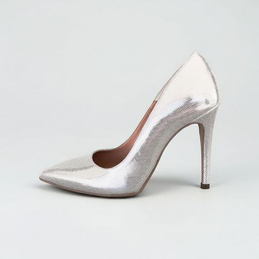 Décolleté PREGUNTA 3401 - Tacco 10, Vera Pelle, Argento