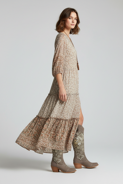 Stivali Texani NeroGiardini Vera Pelle Camoscio Beige Castoro, 36 EU