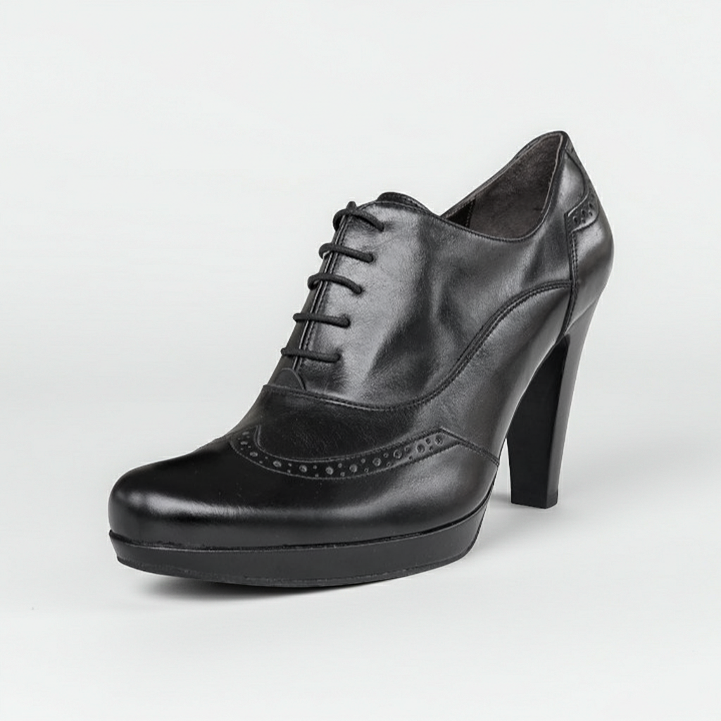 Scarpe Francesine Donna NeroGiardini A005551DE Vera Pelle Nero, Tacco 9 cm con Plateau e Lacci - Numero 37 (EU)