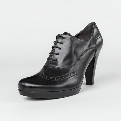 Scarpe Francesine Donna NeroGiardini A005551DE Vera Pelle Nero, Tacco 9 cm con Plateau e Lacci - Numero 37 (EU)