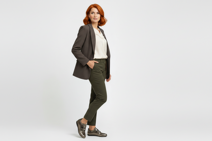Sneakers donna NeroGiardini 456 con doppio strappo, Vera pelle Specchiato, Antracite, 39 EU