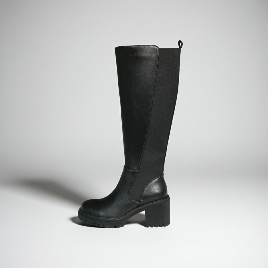Stivali Cinzia Soft CI2073 001, Donna,  Nero, Pelle con elastici e zip, tacco a blocco
