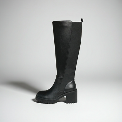 Stivali Cinzia Soft CI2073 001, Donna,  Nero, Pelle con elastici e zip, tacco a blocco