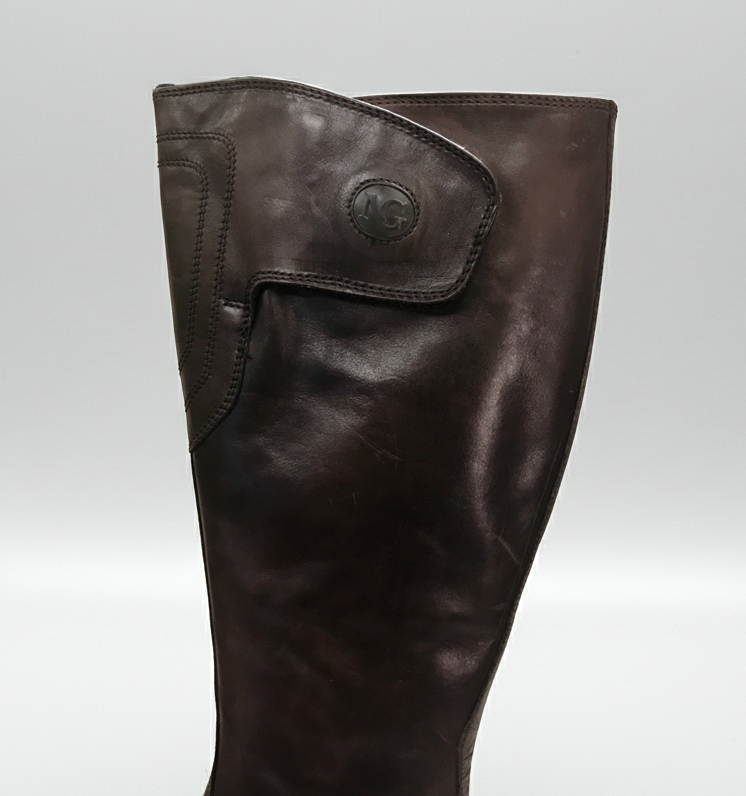Stivali bassi Donna NeroGiardini 00840 Vera Pelle, Fondo Gomma, Cerniera Zip, Elastico, Chiusura a strappo - Testa di Moro, Bronzo