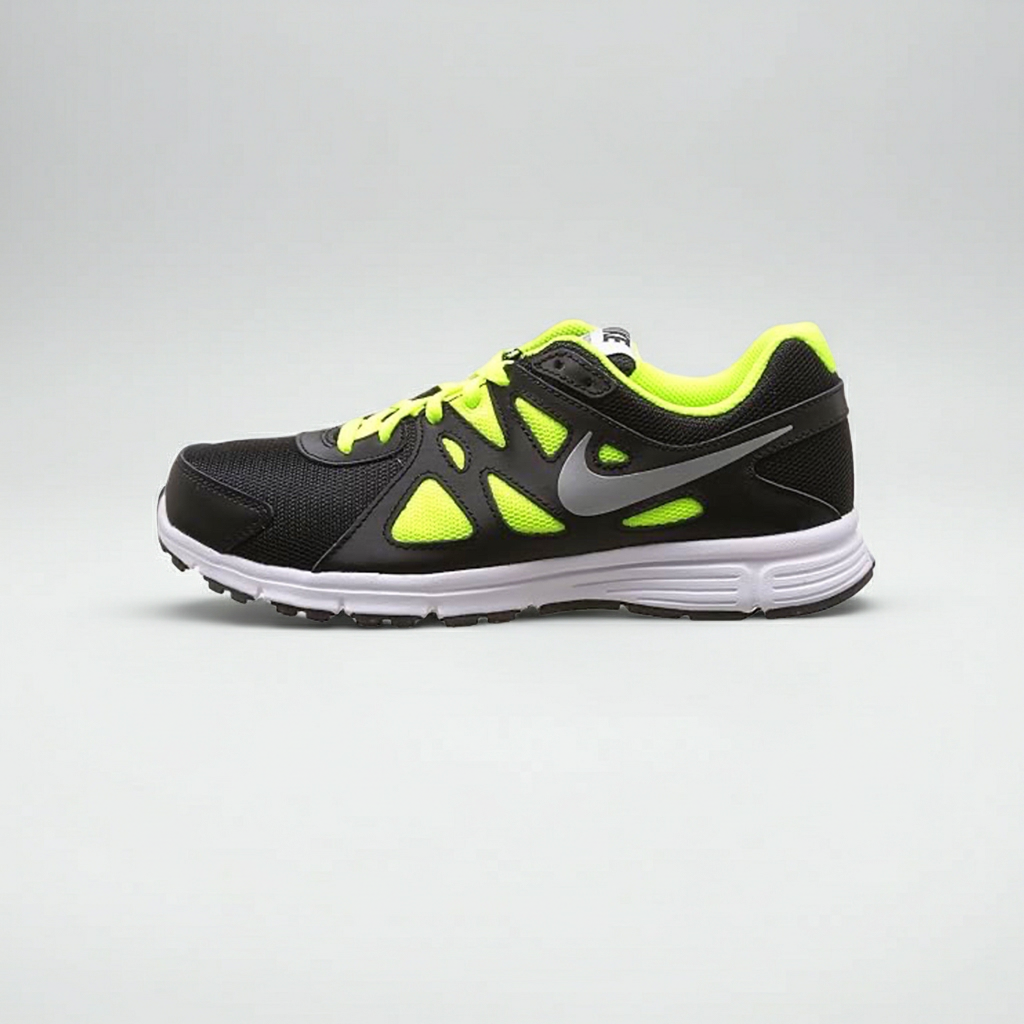 Nike Revolution 2 GS Scarpe da Corsa, Uomo/Donna, Nero e giallo fluo