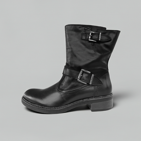 Bikers NeroGiardini A513963D Vera Pelle, Nero, con doppia fibbia