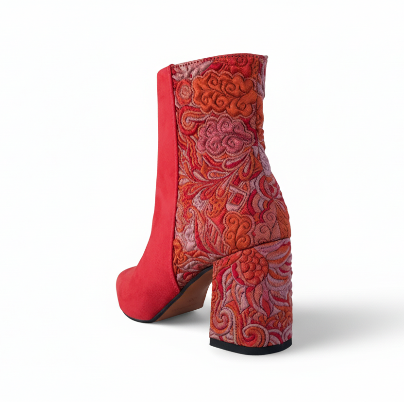Stivaletto Rosso, Donna, Pregunta 9802, Vera Pelle scamosciata Tacco a blocco