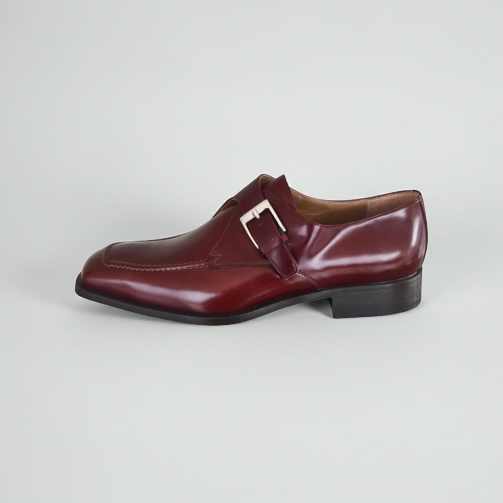 Scarpe Classiche Uomo con Fibbia, Colletti 2724, Vera Pelle, Marrone, Fondo Cuoio - Numero 46