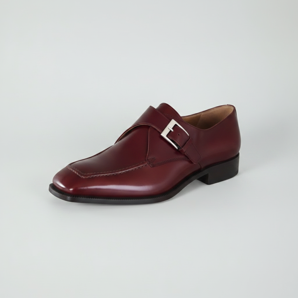 Scarpe Classiche Uomo Colletti 2724 Vera Pelle Marrone con Fibbia e Fondo Cuoio – Numero 46