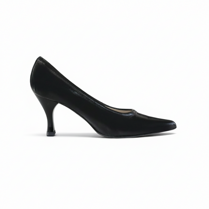 Décolleté a Punta NeroGiardini 00400 – Vera Pelle in Vernice Nera, Tacco Basso, 38